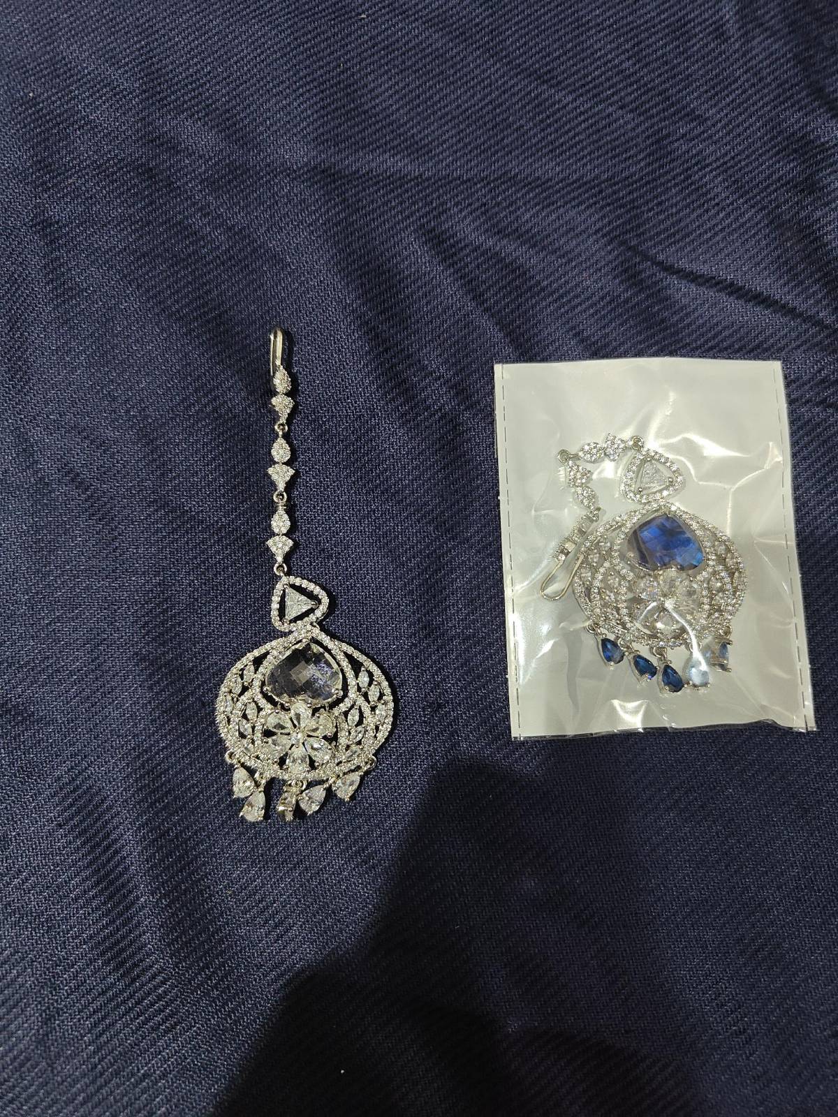 Yamini Silver Maang Tikka