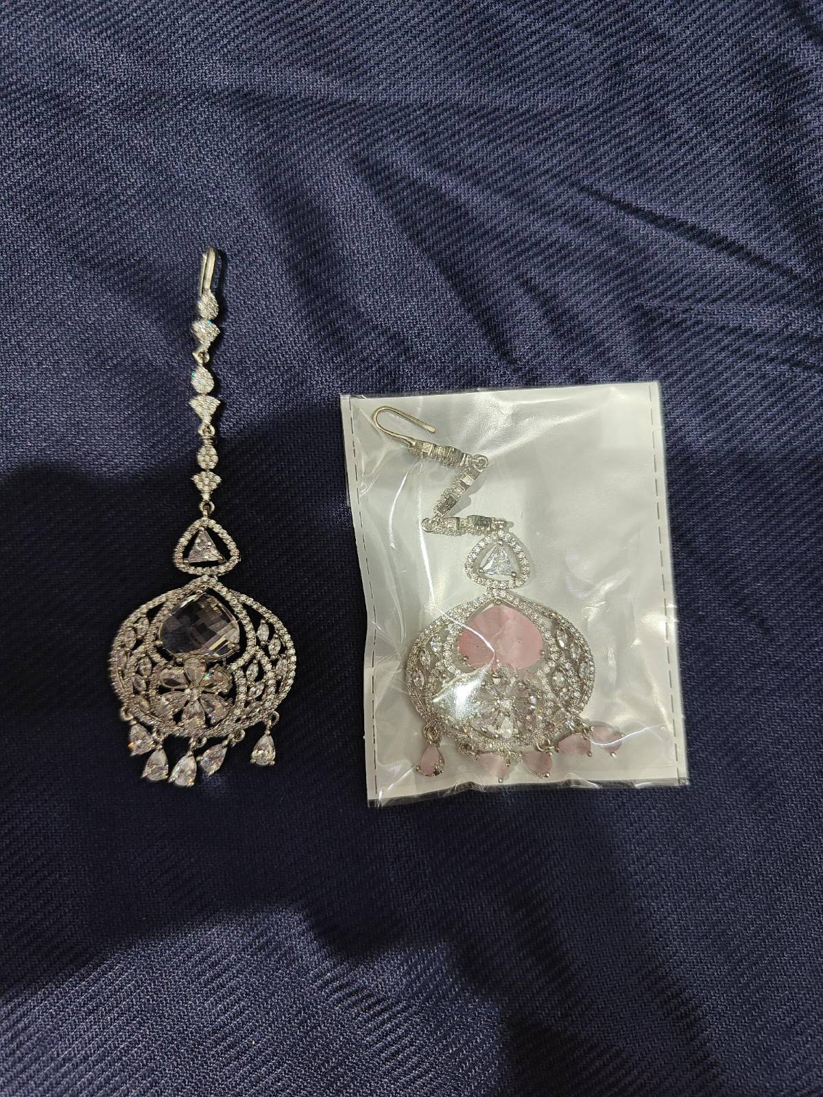 Yamini Silver Maang Tikka