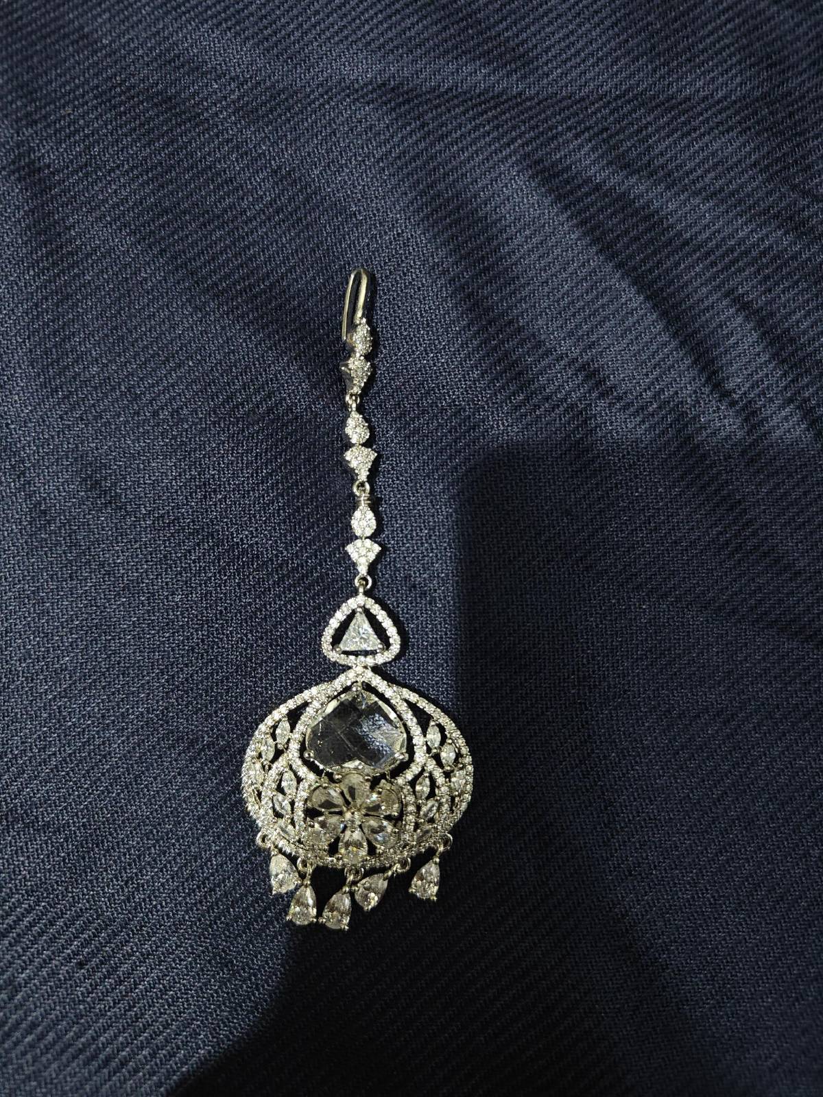 Yamini Silver Maang Tikka