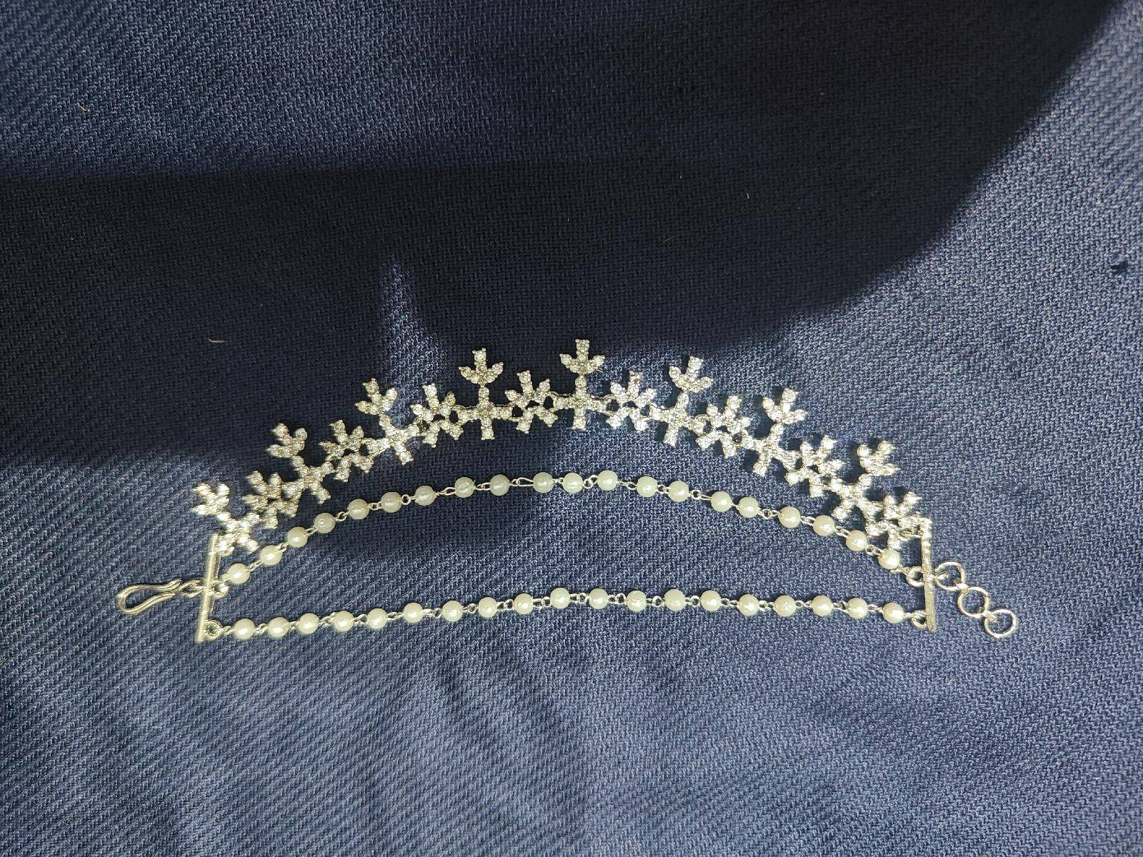 Aaradhya Silver Champaswaralu Ear Chains