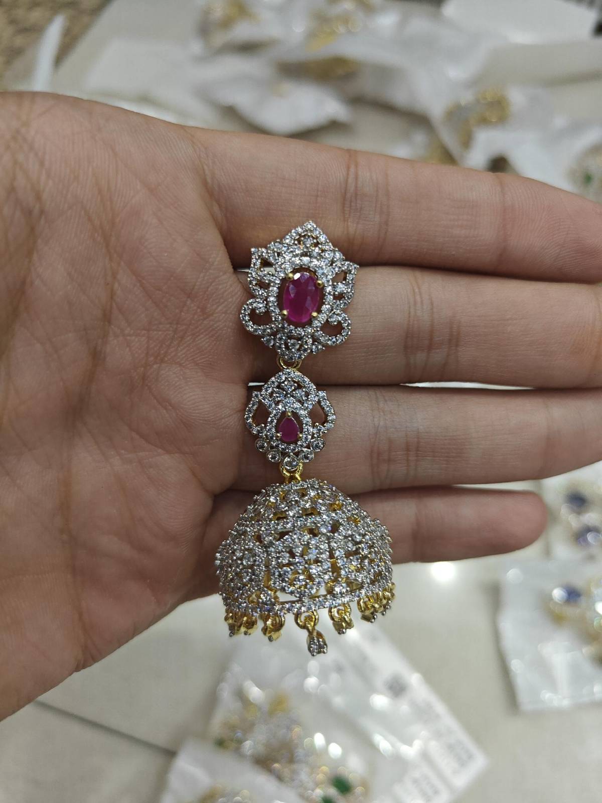 Rukmini Gilded Jhumka Earrings