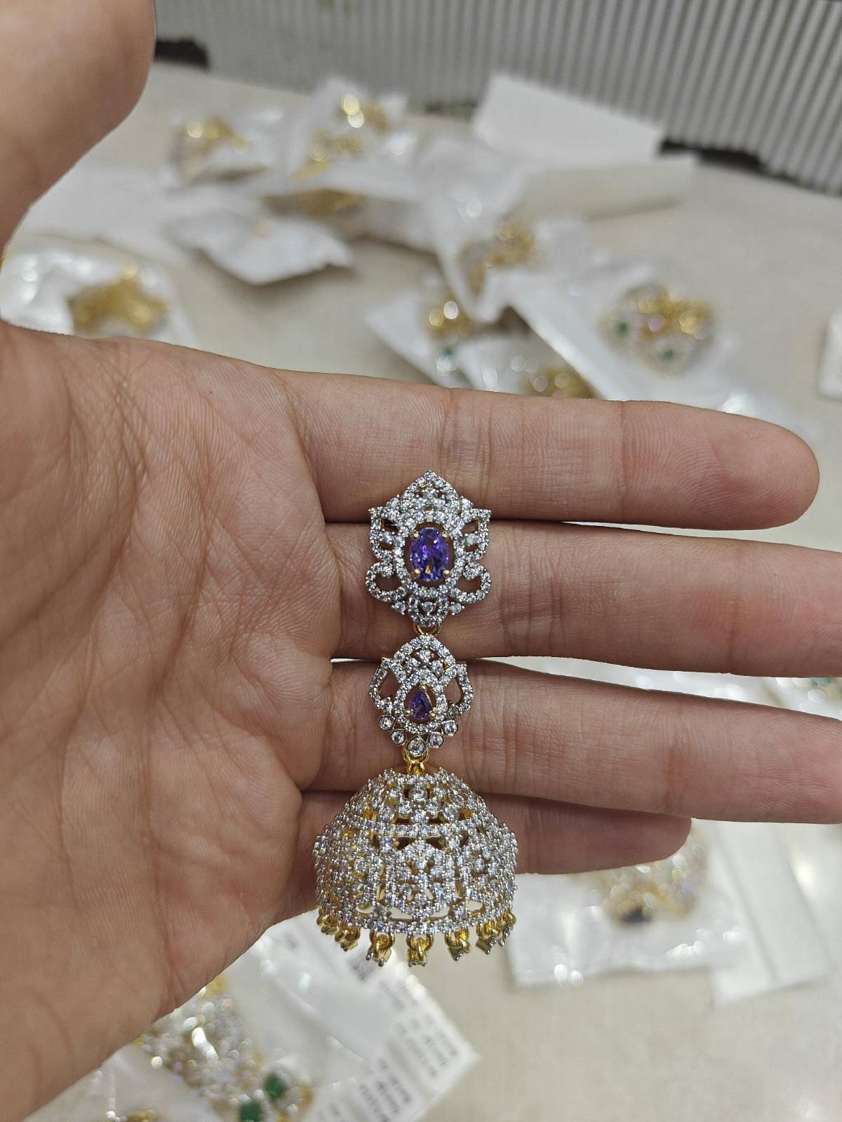 Rukmini Gilded Jhumka Earrings